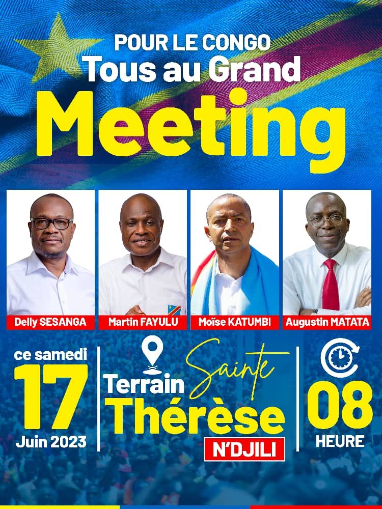L'affiche du meeting de l'opposition à Kinshasa.