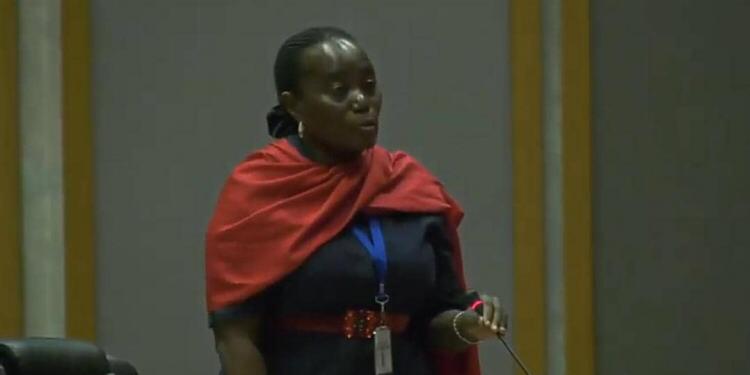 La députée nationale Jaynet Kabila, lors de la 1ère session ordinaire de la 6ème législature du Parlement panafricain en Afrique du Sud