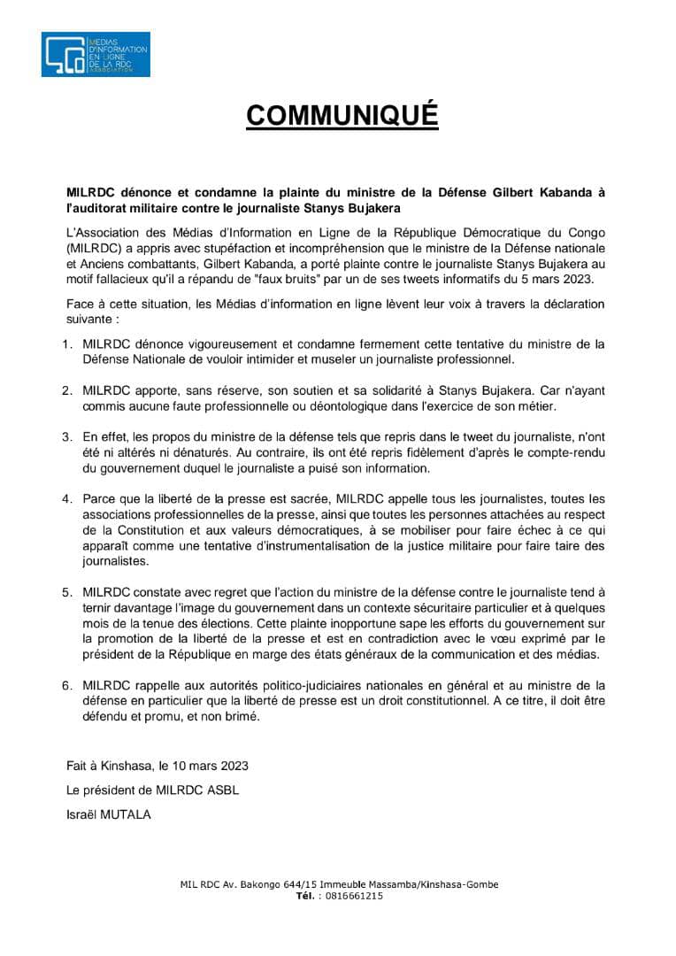 Communiqué MIL RDC
