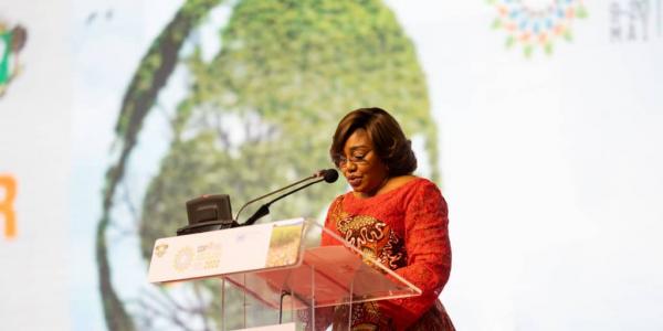 La Première Dame de la RDC Dénise Nyakeru lors du cop 15 en Côte d'Ivoire 