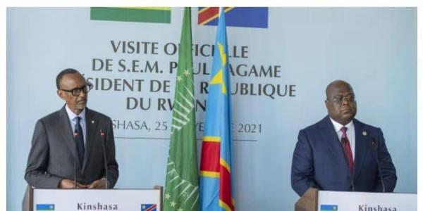 Le Président Félix Tshisekedi et Paul Kagame à Kinshasa 