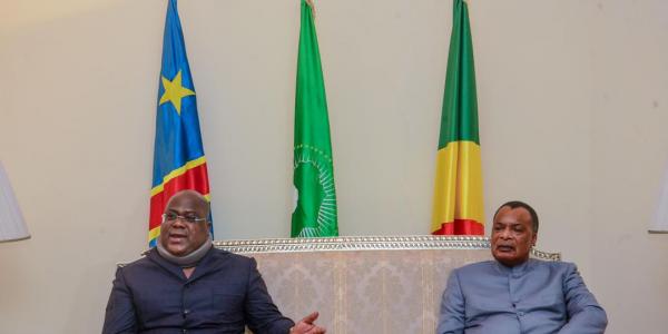 Félix Tshisekedi et Dénis Sassou à Oyo 