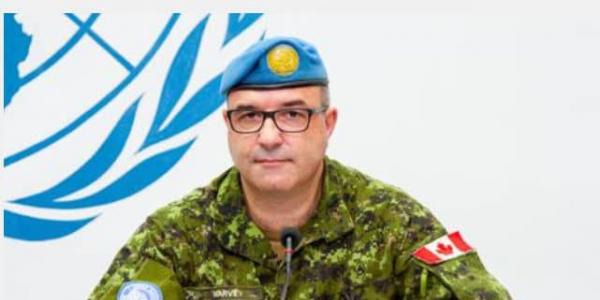 Le lieutenant colonel Frédéric Harvey, porte-parole des casques bleus de la MONUSCO 