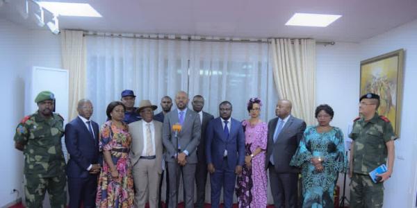 Les membres du Gouvernement congolais après une réunion sur la situation sécuritaire en RDC