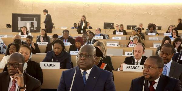 Félix Tshisekedi à la tribune du conseil des droits de l’homme des Nations Unies à Genève