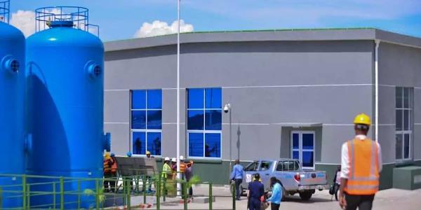 Le premier module de l'usine de traitement d'eau de la REGIDESO du quartier Ozone dans la commune de Ngaliema