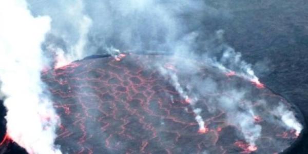 Image du volcan Nyamulagira à Goma 