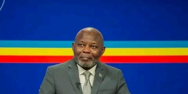 Le vice-premier ministre de l'économie nationale Vital Kamerhe lors d'un briefing presse à Kinshasa 