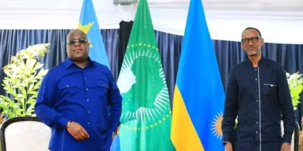 Félix Tshisekedi et Paul Kagame lors d'un sommet