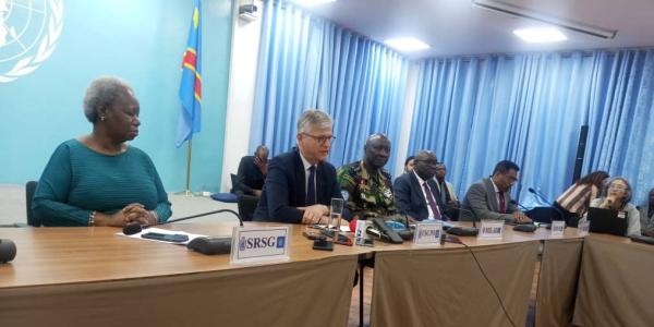 Jean-Pierre Lacroix en conférence de presse au siège de la Monusco à Kinshasa 