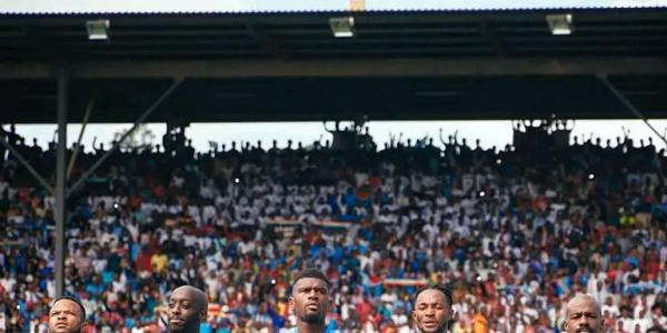 Les Léopads lors du match RDC -Mauritanie au stade T.P Mazembe à Lubumbashi.