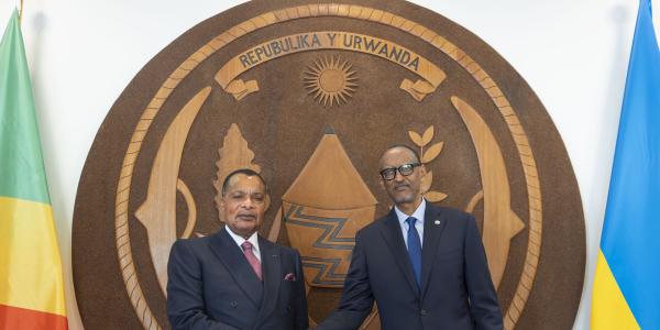 Dénis Sassou N'Guesso lors de sa visite au Rwanda 