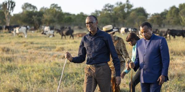 Denis Sassou N'Guesso lors de sa visite au Rwanda 