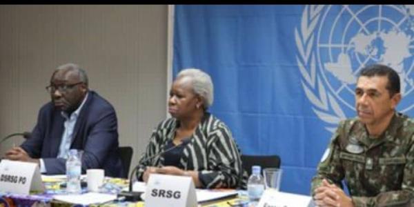 Bintu Keita et deux autres représentants de la MONUSCO 
