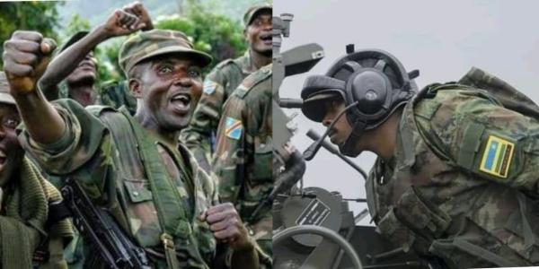 Photo mixée entre les éléments des FARDC et un élément de l'armée rwandaise 