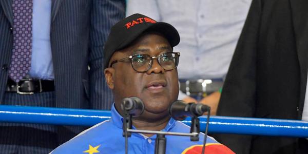 Félix Tshisekedi au stade des Martyrs de Kinshasa, à l’occasion de la cérémonie de clôture des IXèmes Jeux de la Francophonie.
