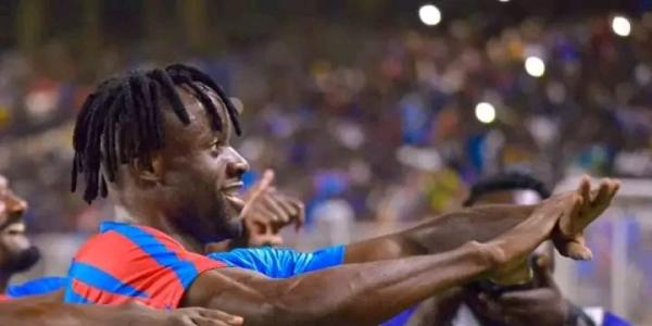 Fiston Mayele Kalala après son but contre le Soudan au stade des Martyrs.
