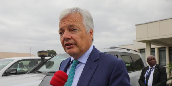 Didier Reynders au sortir de l'audience 