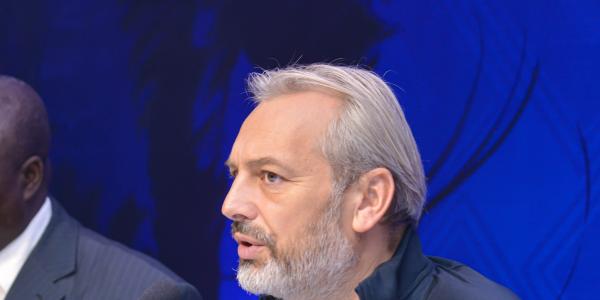 Sébastien Desabre lors de la conférence de presse ce 08 septembre à Kinshasa 