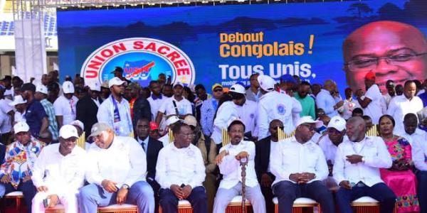 Les dignitaires de l'Union Sacrée lors de la sortie officielle de leur plateforme 
