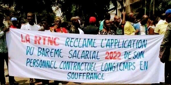 Les agents de la RTNC en sit-in 