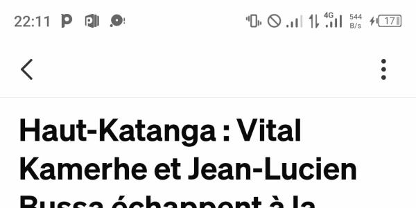 Un accident de circulation Vital kamerhe 