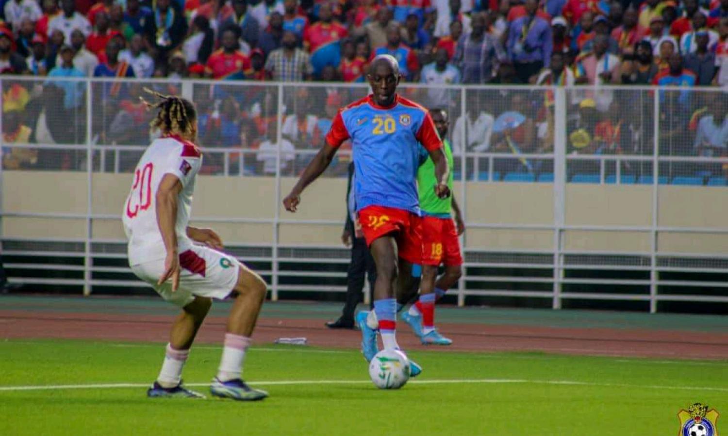 Yoane Wissa lors du match RDC-MAROC à Kinshasa 