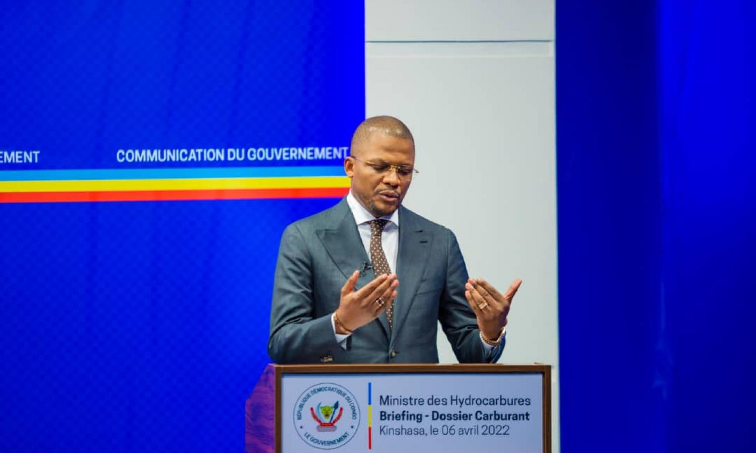 Le ministre des hydrocarbures Didier Budimbu lors du briefing sur le dossier du carburant en RDC. 