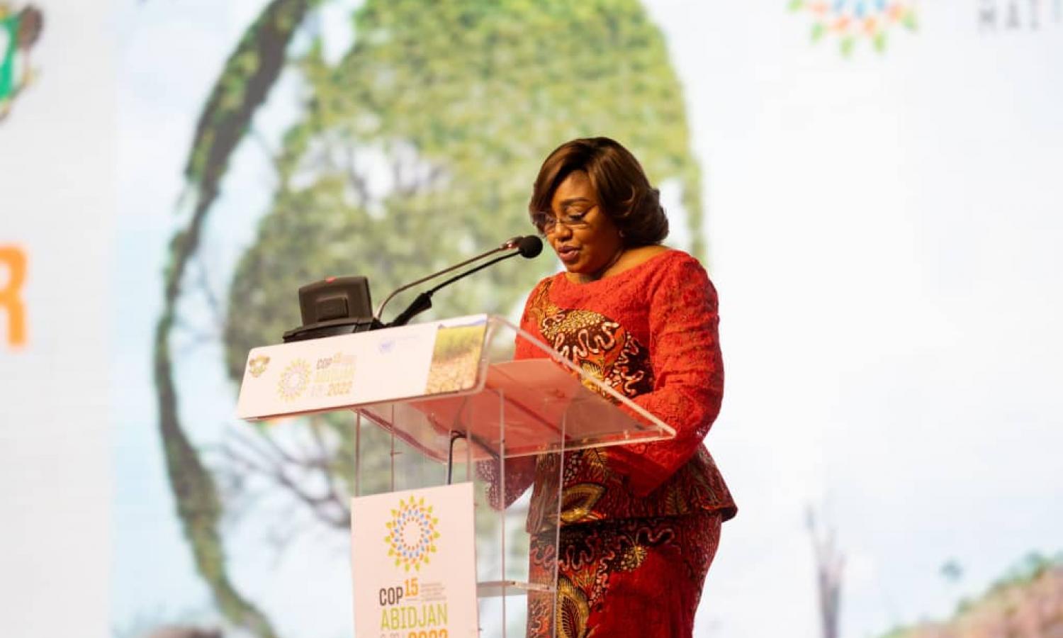 La Première Dame de la RDC Dénise Nyakeru lors du cop 15 en Côte d'Ivoire 