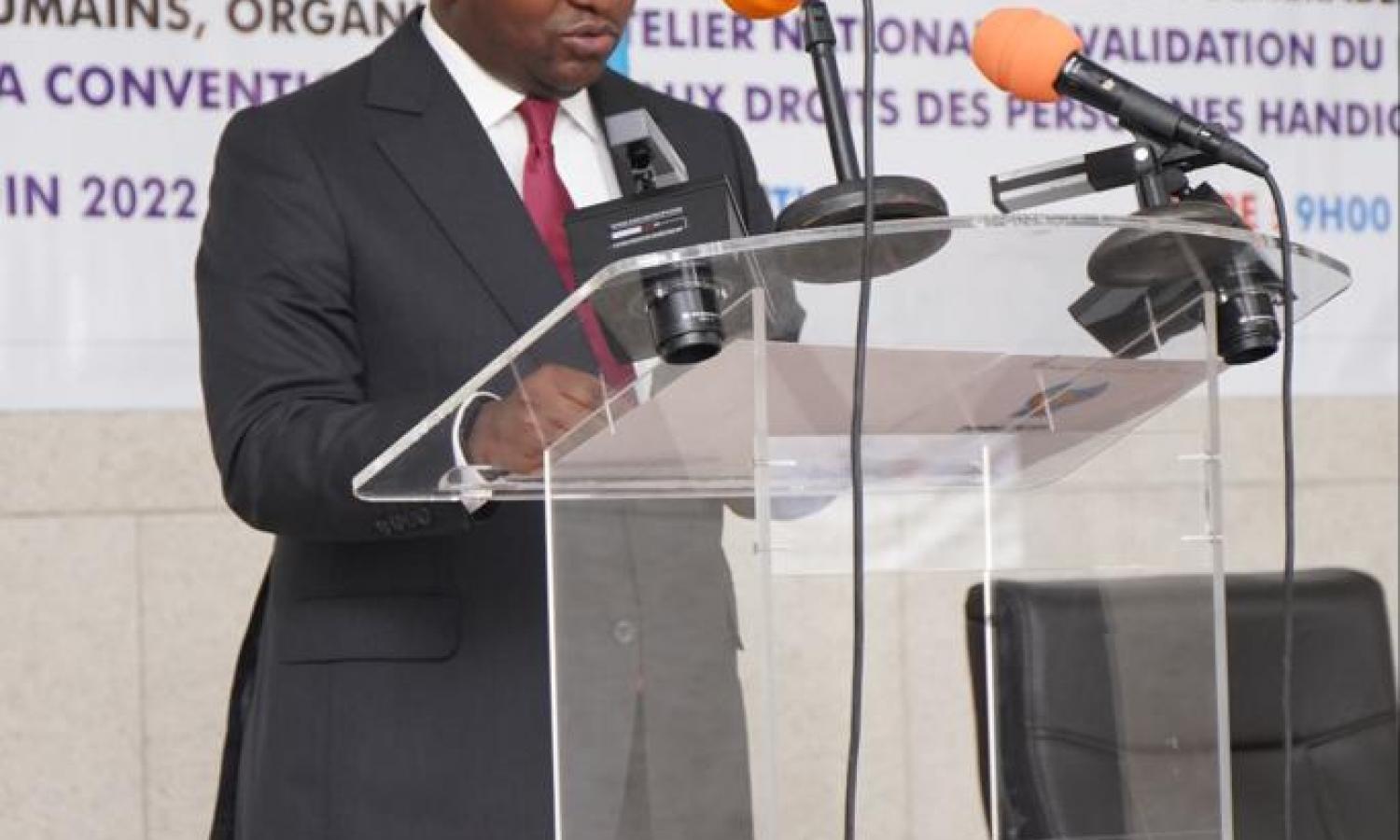 Le Premier ministre Sama Lukonde lors du lancement de l'atelier sur la convention relative aux droits des personnes handicapées