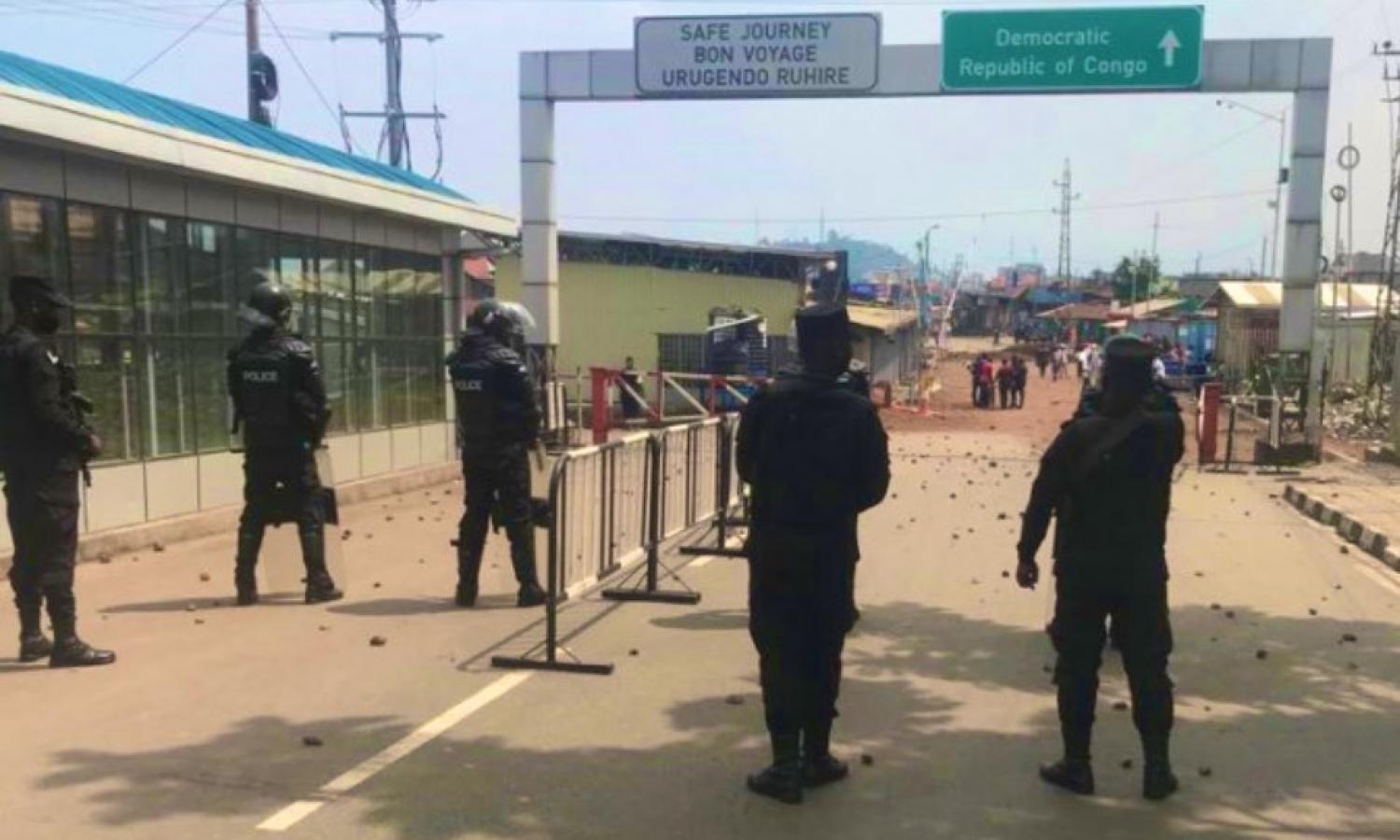 La barrière frontalière entre la RDC et le Rwanda à Goma 