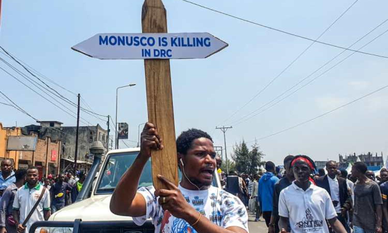 Manifestation anti-MONUSCO à Kiwandja