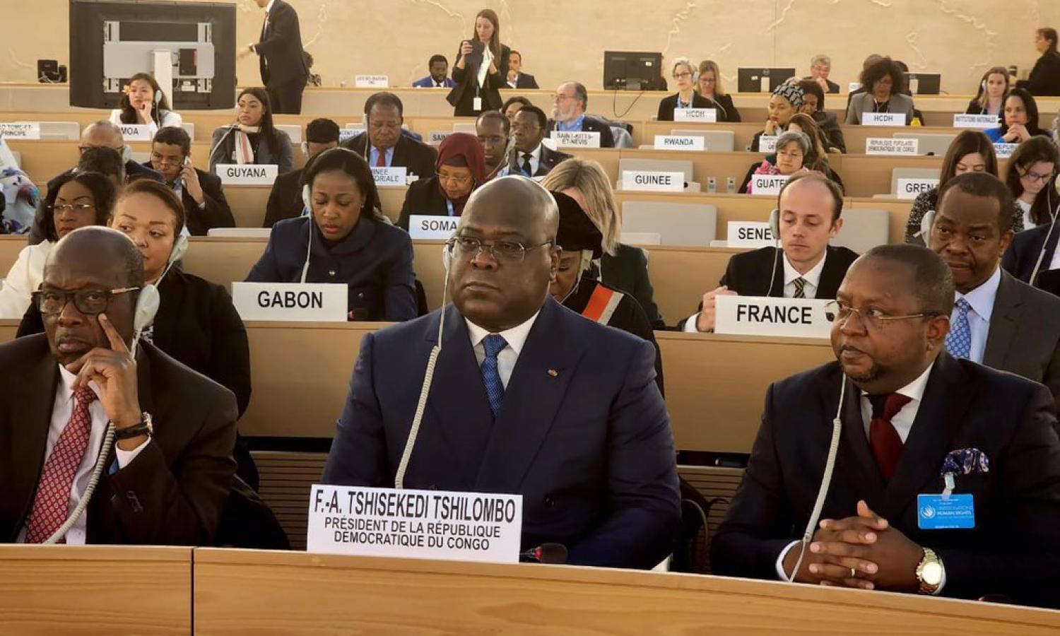 Félix Tshisekedi à la tribune du conseil des droits de l’homme des Nations Unies à Genève