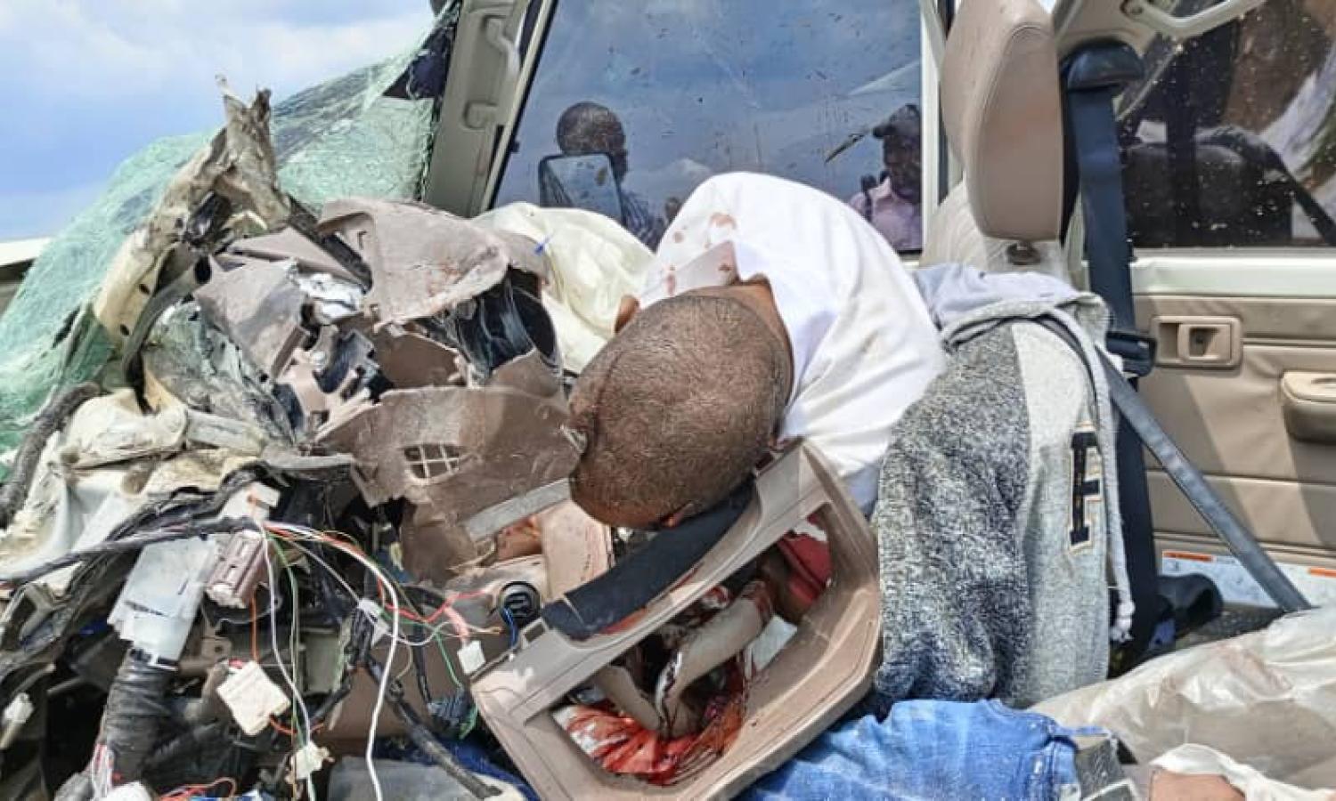 Image de l'accident de circulation qui s'est produit dans la localité de Malundjib à 15 km de la ville de Tshikapa