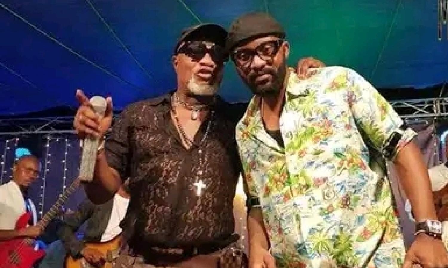 Koffi Olomide et Fally Ipupa lors d'un concert à Kinshasa 