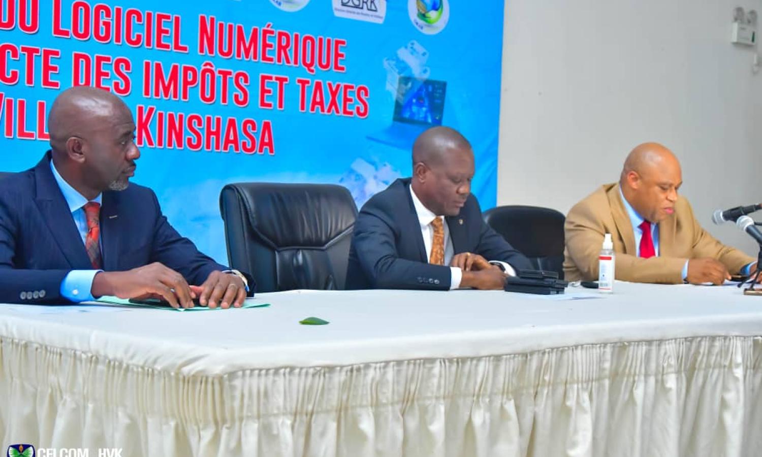 Félicien Kuluta lors du lancement officiel du logiciel numérique pour la collecte des impôts et taxes.