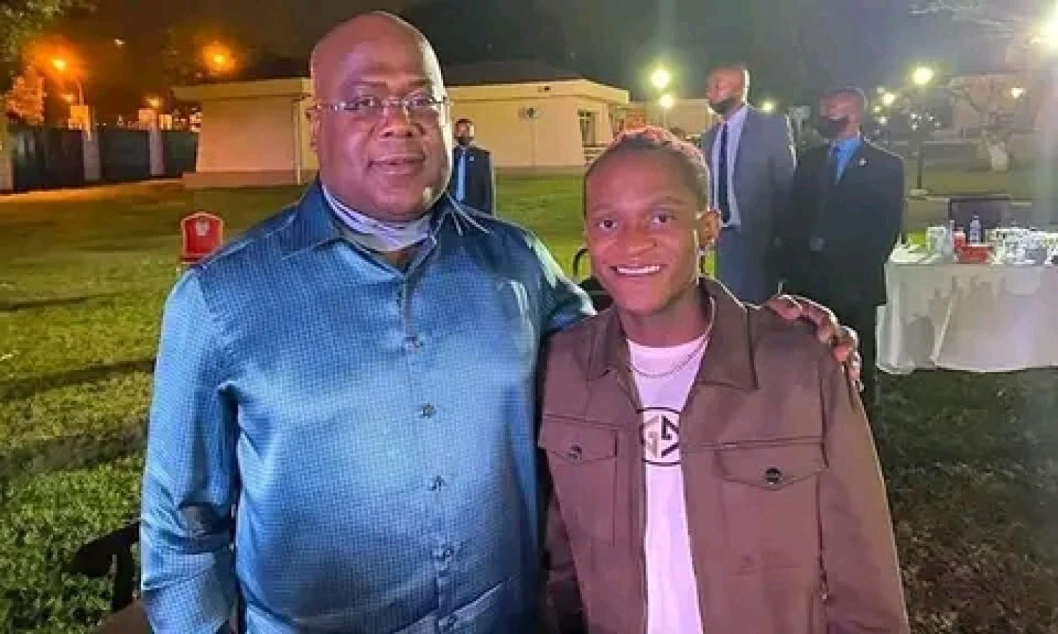 Félix Tshisekedi et Innoss'b lors d'une soirée à Kinshasa 