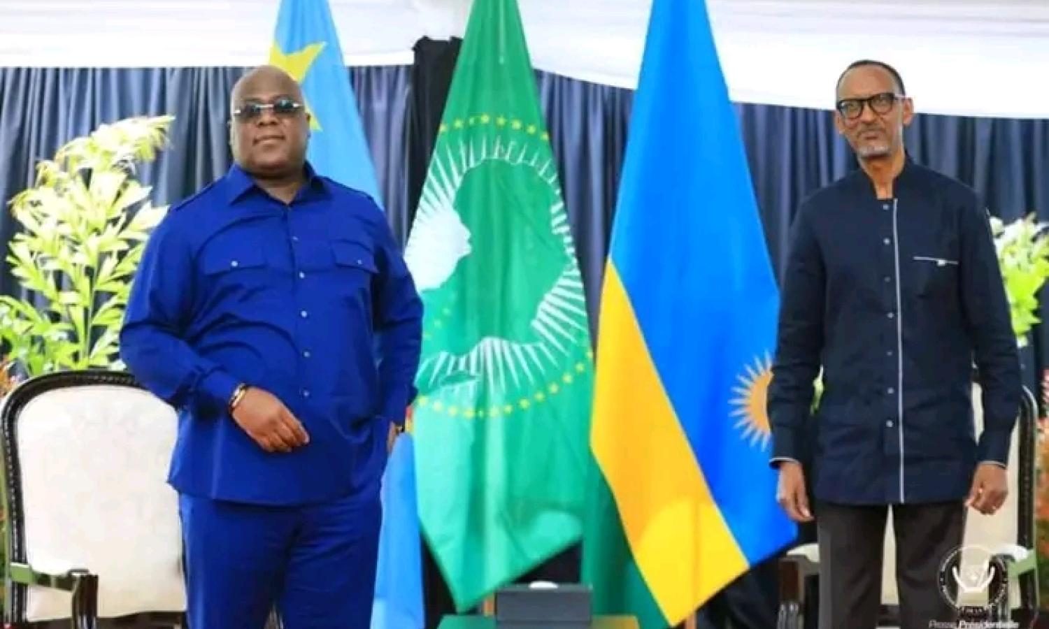 Félix Tshisekedi et Paul Kagame lors d'un sommet