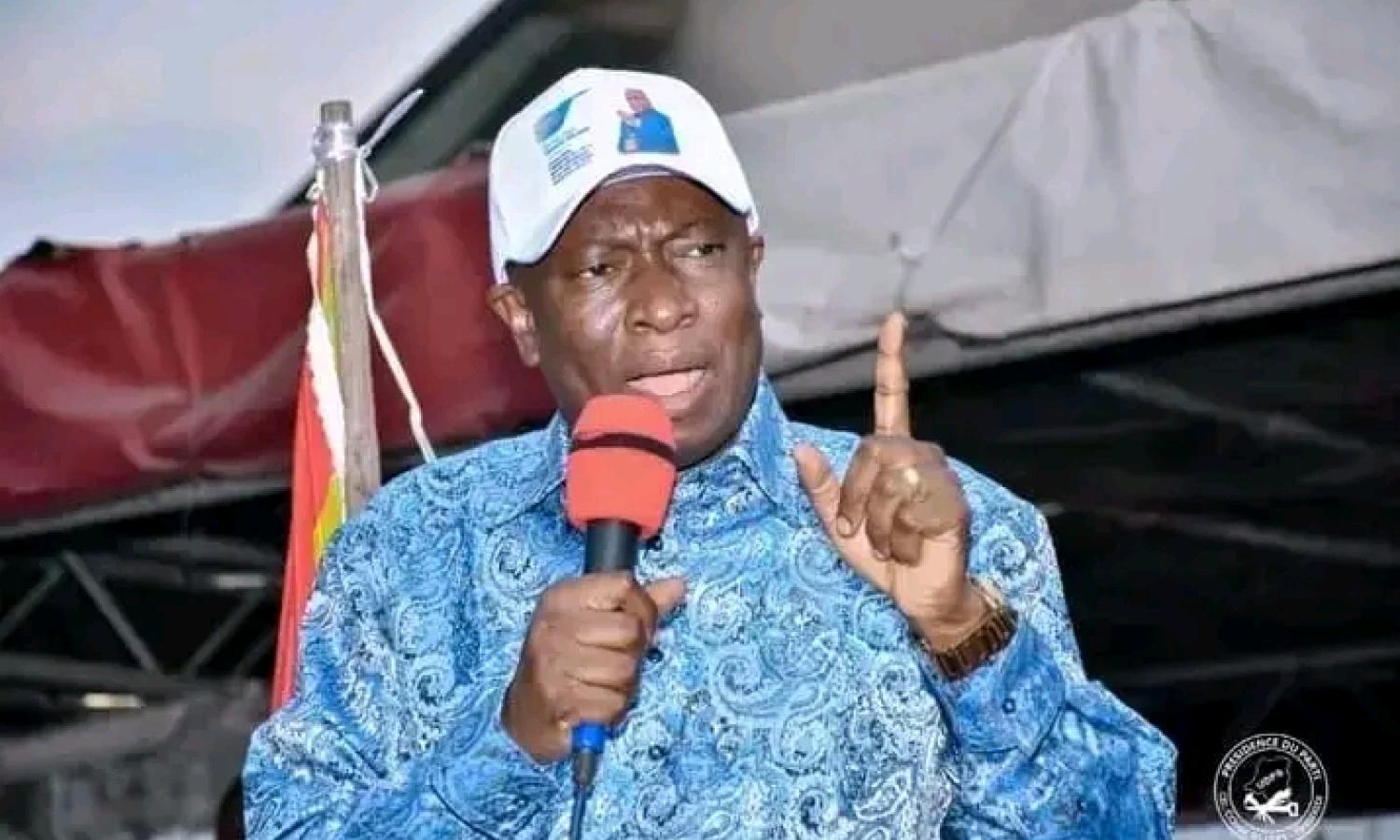 Le secrétaire général de l'UDPS Augustin Kabuya lors d'une matinée politique 