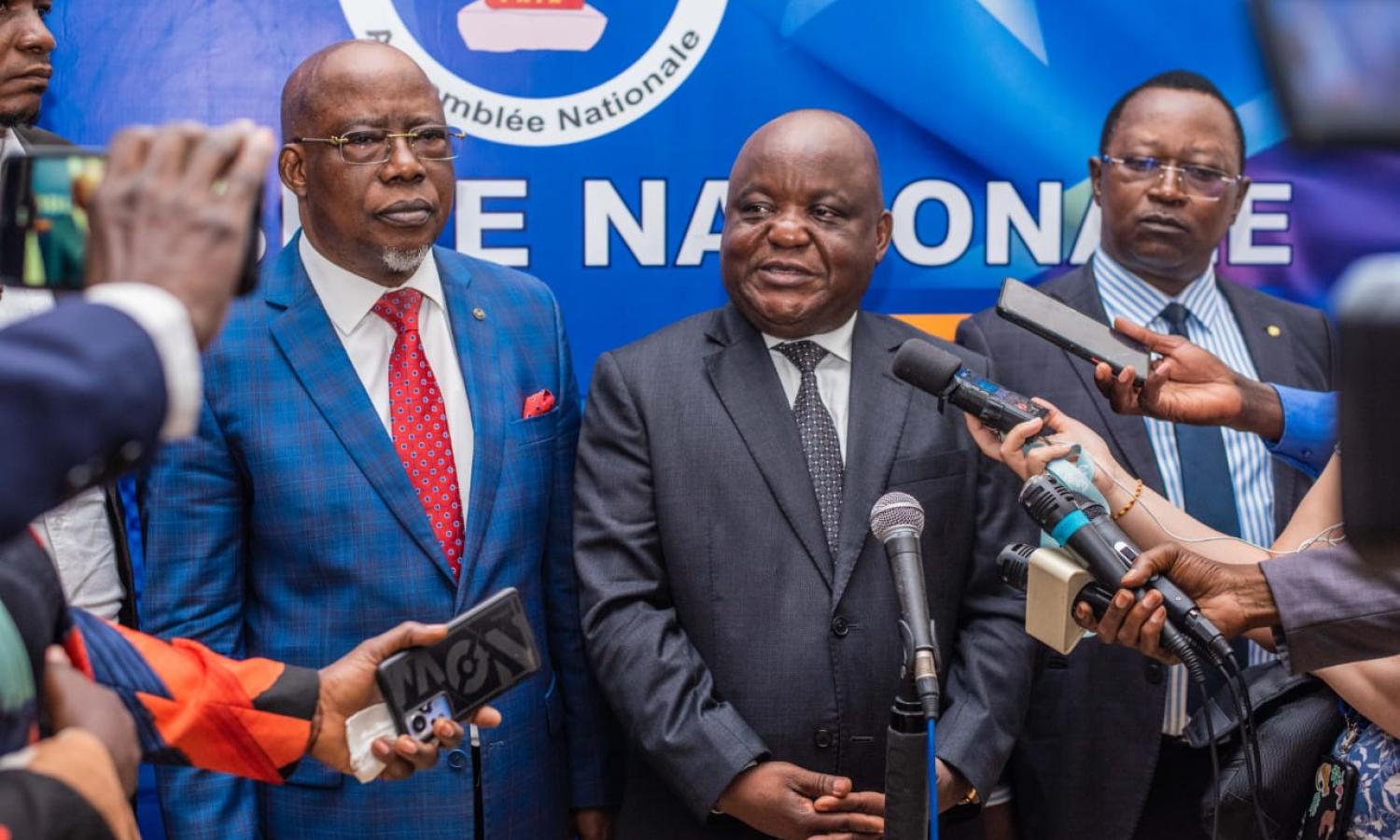 Mbusa Nyamwisi, ministre d’Etat en charge de l’intégration régionale à l'Assemblée nationale.