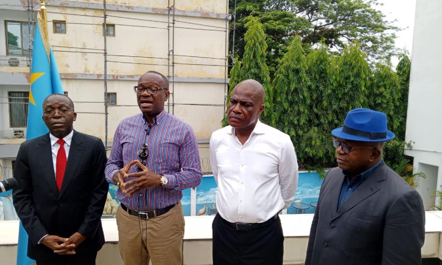 Les leaders de l'opposition à Kinshasa après le refus de leur meeting à N'djili.