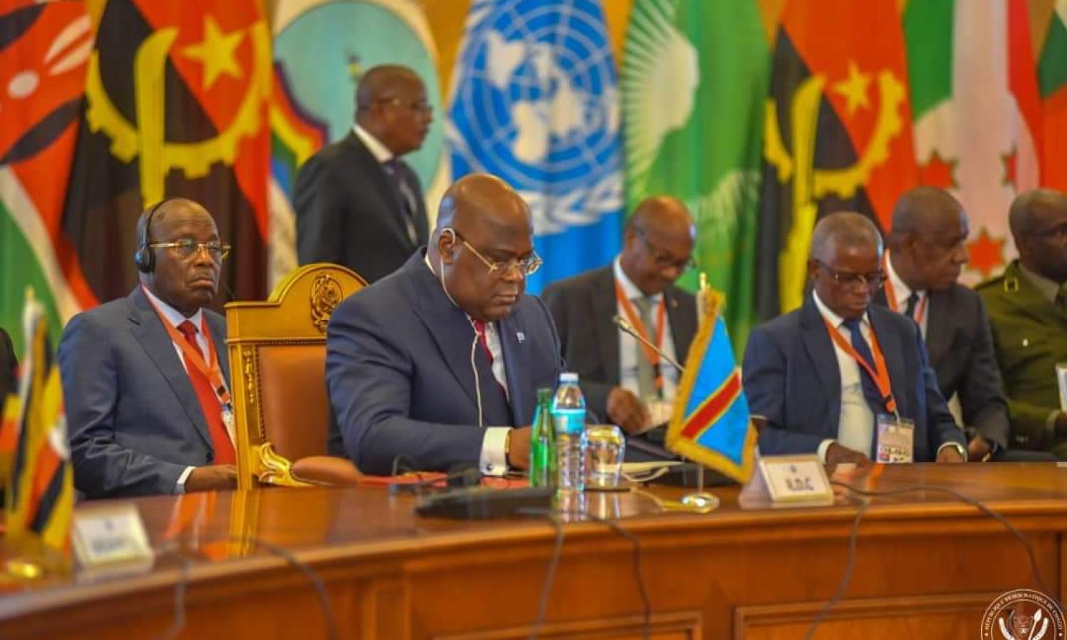 Le président Félix Tshisekedi lors d'un sommet de l'EAC en Angola.