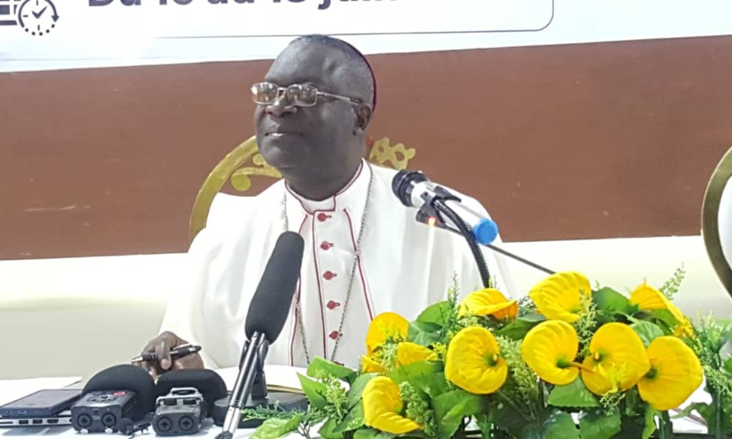 Mgr Fulgence Muteba lors du forum sur la réconciliation katangaise à Lubumbashi.