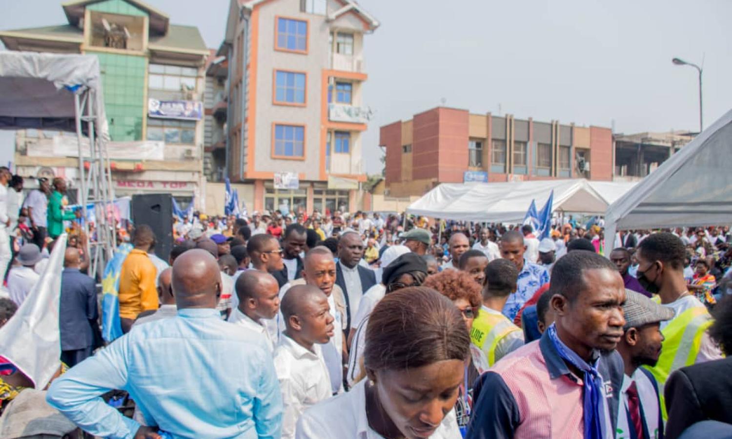 Les militants des Progressistes à Kinshasa.