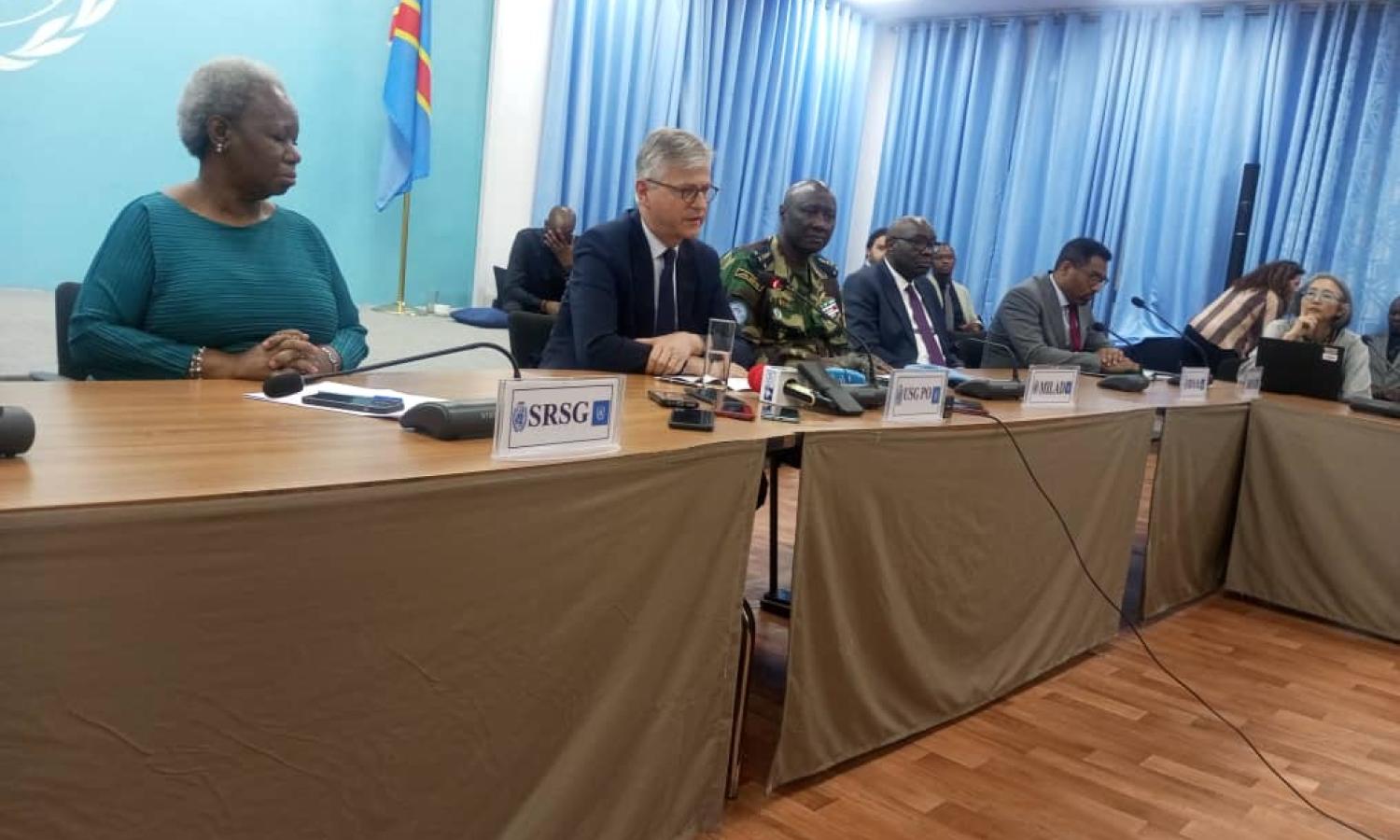 Jean-Pierre Lacroix en conférence de presse au siège de la Monusco à Kinshasa 