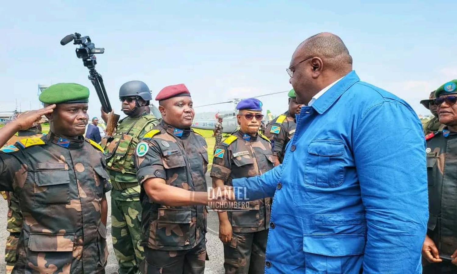 Le vice-premier ministre de la défense Jean-Pierre Bemba et les hauts gradés de FARDC à Goma