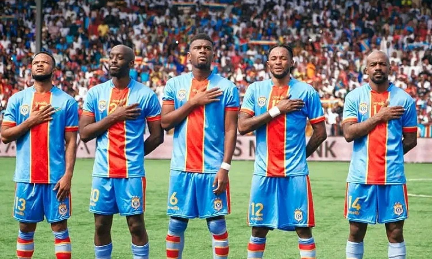Les Léopads lors du match RDC -Mauritanie au stade T.P Mazembe à Lubumbashi.