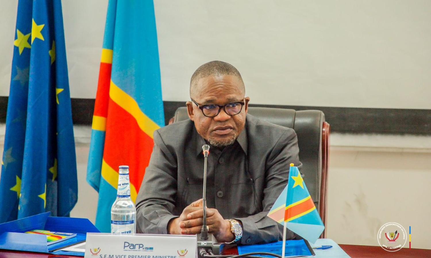 Le vice-premier ministre de l'intérieur sécurité et affaires coutumières Peter Kazadi 