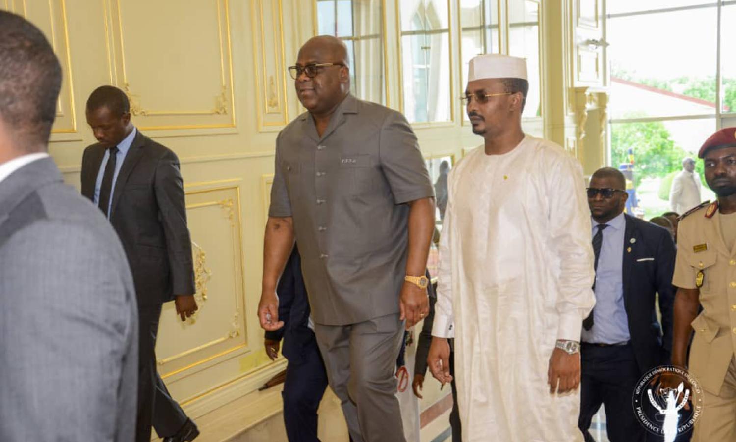 Félix Tshisekedi aux côtés de son homologue tchadien Mahamat Idriss Deby 
