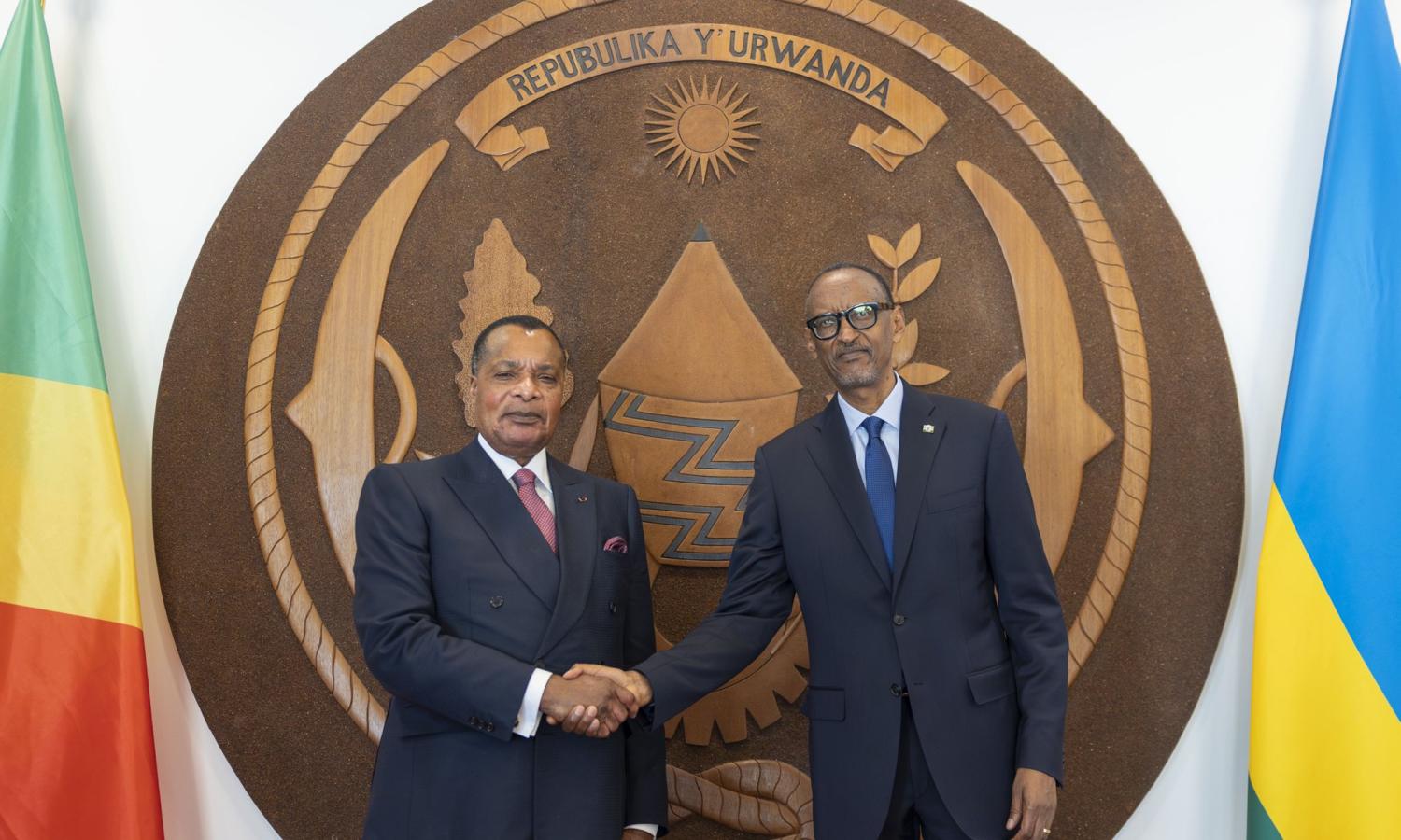 Dénis Sassou N'Guesso lors de sa visite au Rwanda 